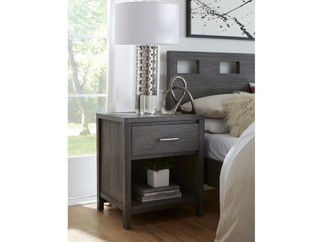 Nevis One Drawer Nightstand in Sharkskin by Modus Furniture at Eve Furniture