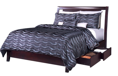 Nevis Queen Low Profile Storage Bed in Espresso by Modus Furniture at Eve Furniture