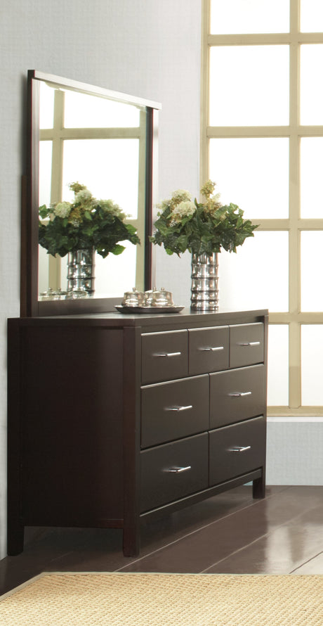 Nevis Seven Drawer Dresser in Espresso by Modus Furniture at Eve Furniture