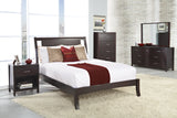Nevis Wood Twin Sleigh Bed in Espresso by Modus Furniture at Eve Furniture