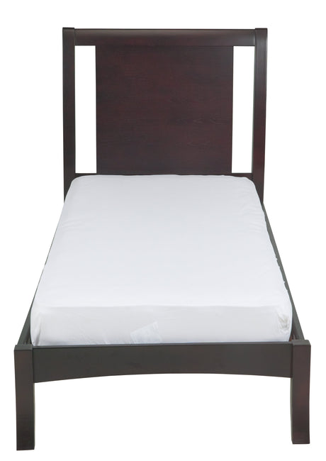 Nevis Wood Twin Sleigh Bed in Espresso by Modus Furniture at Eve Furniture