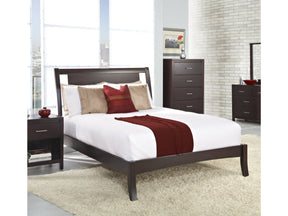 Nevis Wood Twin Sleigh Bed in Espresso by Modus Furniture at Eve Furniture