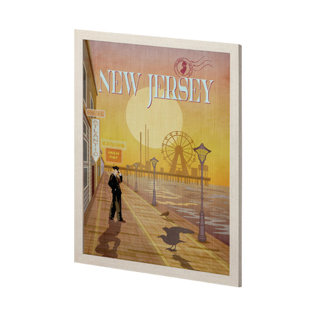 New Jersey Go USA (L) by Mercana Studio a Hand Embellished Decograph Framed Art Print by Mercana at Eve Furniture