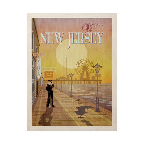 New Jersey Go USA (L) by Mercana Studio a Hand Embellished Decograph Framed Art Print by Mercana at Eve Furniture