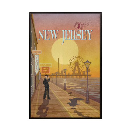 New Jersey Go USA (SM) by Mercana Studio a Hand Embellished Decograph Framed Art Print by Mercana at Eve Furniture