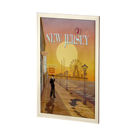 New Jersey Go USA (XL) by Mercana Studio a Hand Embellished Decograph Framed Art Print under Glass by Mercana at Eve Furniture