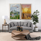 New Jersey Go USA (XL) by Mercana Studio a Hand Embellished Decograph Framed Art Print under Glass by Mercana at Eve Furniture
