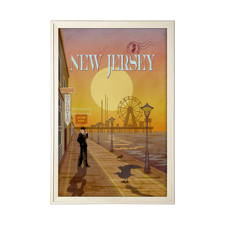 New Jersey Go USA (XL) by Mercana Studio a Hand Embellished Decograph Framed Art Print under Glass by Mercana at Eve Furniture