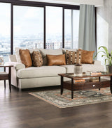 New meadows Sand/Caramel Sofa & Loveseat by Furniture of America at Eve Furniture