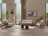 New Mood 3-pieces (Sofa & Loveseat & Chair) Livingroom Set Cream by Furnia at Eve Furniture