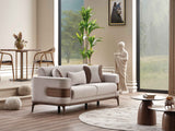 New Mood Cream Convertible Loveseat by Furnia at Eve Furniture