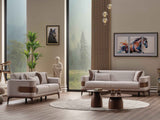 New Mood Cream Convertible Loveseat by Furnia at Eve Furniture
