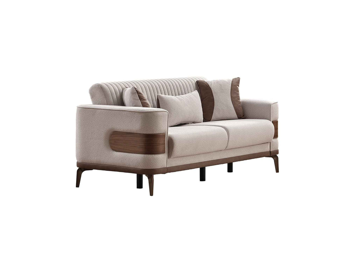 New Mood Cream Convertible Loveseat by Furnia at Eve Furniture