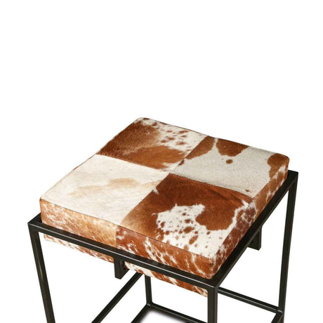 New York 17" Backless Counter Stool in Brown Cowhide by Home Trends & Design at Eve Furniture