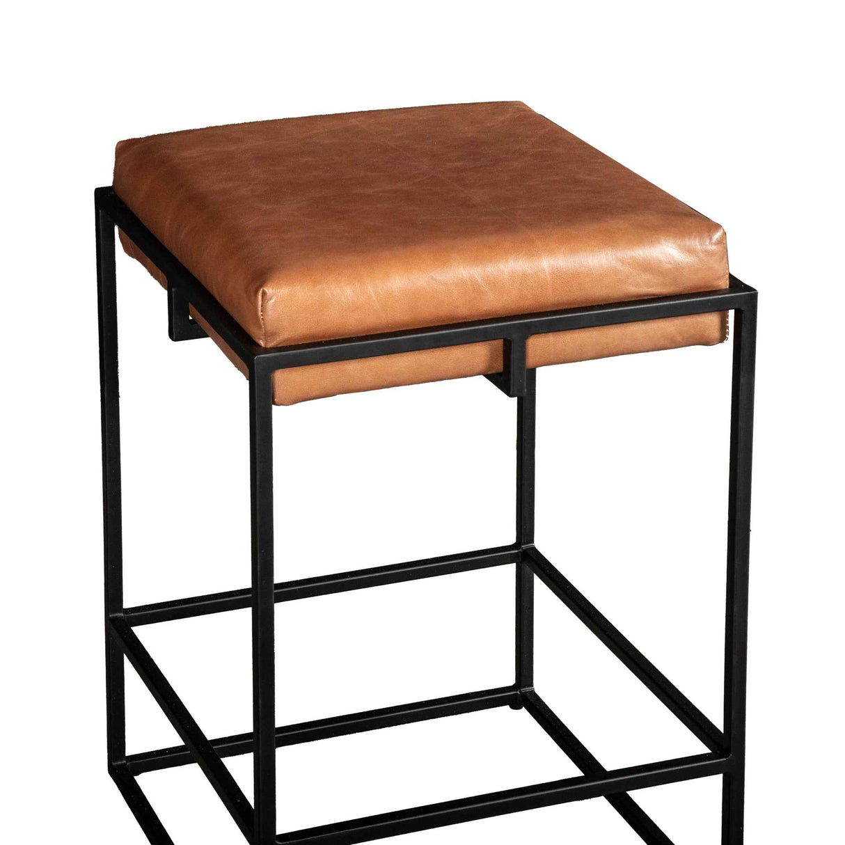 New York 17" Backless Counter Stool in Cognac Leather by Home Trends & Design at Eve Furniture