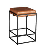 New York 17" Backless Counter Stool in Cognac Leather by Home Trends & Design at Eve Furniture