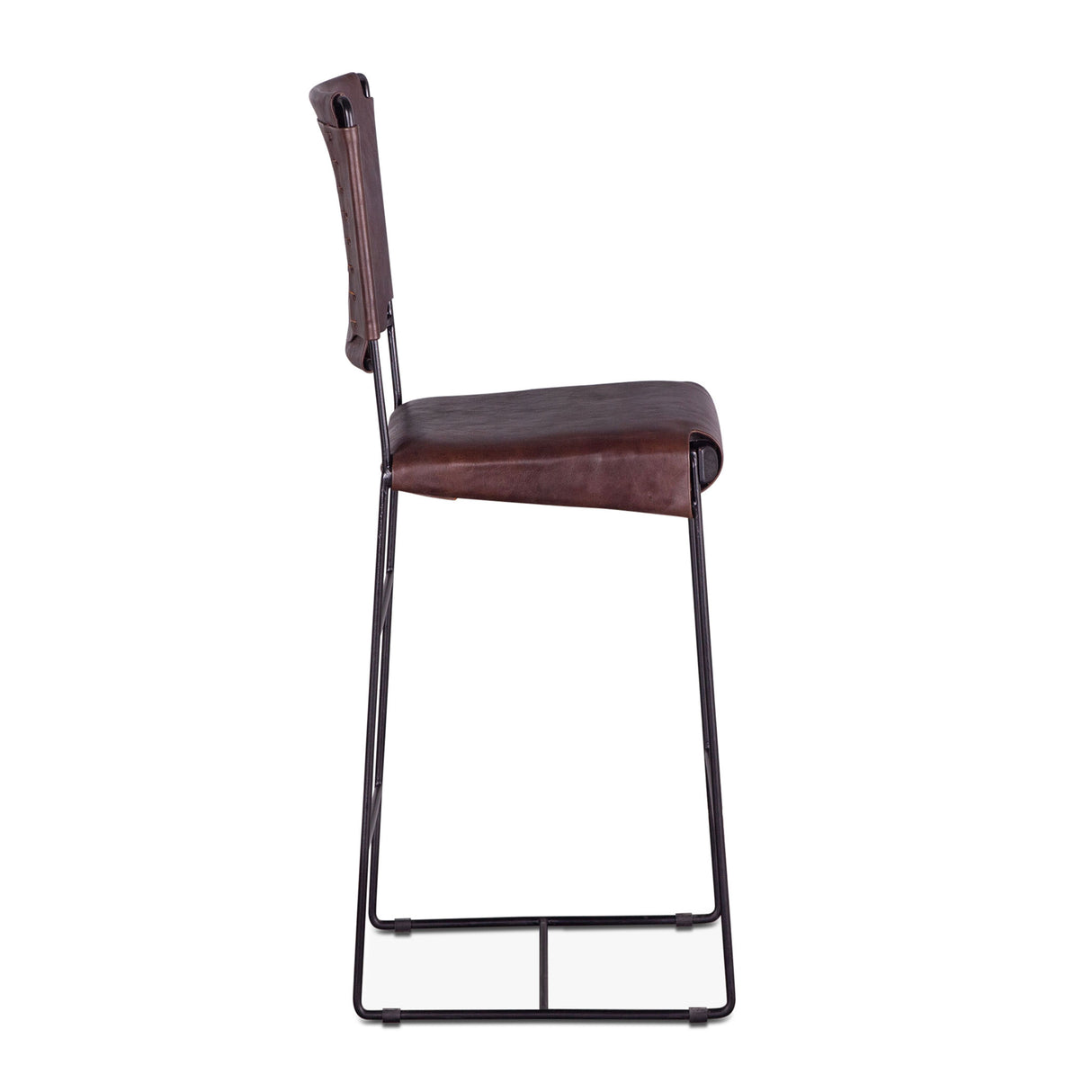 New York 17" Bar Chair in Chocolate Leather by Home Trends & Design at Eve Furniture