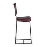 New York 17" Bar Chair in Chocolate Leather by Home Trends & Design at Eve Furniture