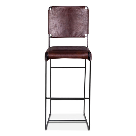 New York 17" Bar Chair in Chocolate Leather by Home Trends & Design at Eve Furniture