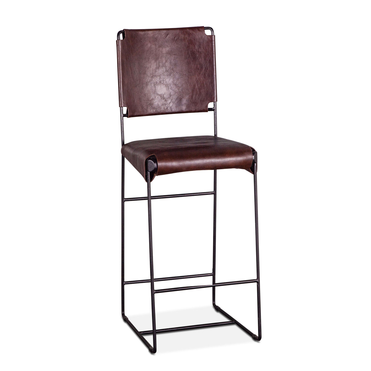 New York 17" Bar Chair in Chocolate Leather by Home Trends & Design at Eve Furniture