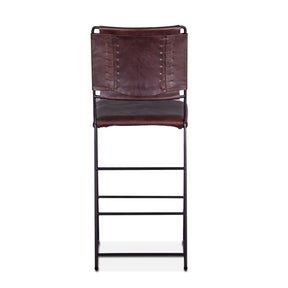 New York 17" Bar Chair in Chocolate Leather by Home Trends & Design at Eve Furniture