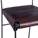 New York 17" Counter Chair in Chocolate Top Grain Leather and Iron by Home Trends & Design at Eve Furniture