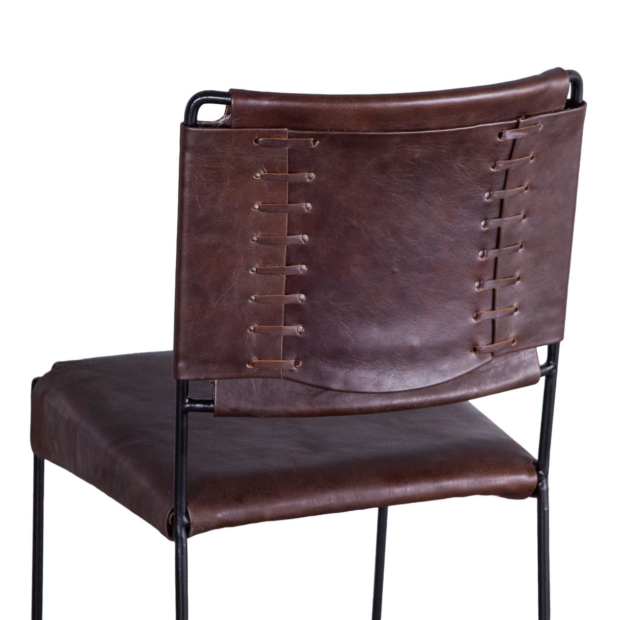 New York 17" Counter Chair in Chocolate Top Grain Leather and Iron by Home Trends & Design at Eve Furniture
