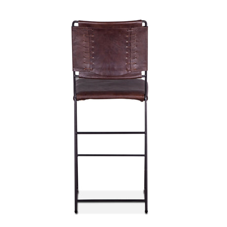 New York 17" Counter Chair in Chocolate Top Grain Leather and Iron by Home Trends & Design at Eve Furniture