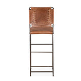New York 18" Bar Chair in Brown Buffalo Leather and Iron by Home Trends & Design at Eve Furniture