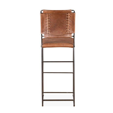 New York 18" Bar Chair in Brown Buffalo Leather and Iron by Home Trends & Design at Eve Furniture