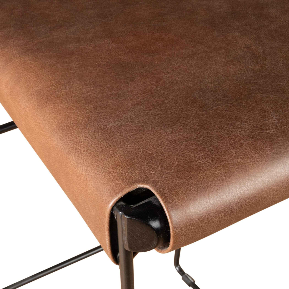 New York 18" Bar Chair in Brown Buffalo Leather and Iron by Home Trends & Design at Eve Furniture