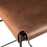New York 18" Bar Chair in Brown Buffalo Leather and Iron by Home Trends & Design at Eve Furniture