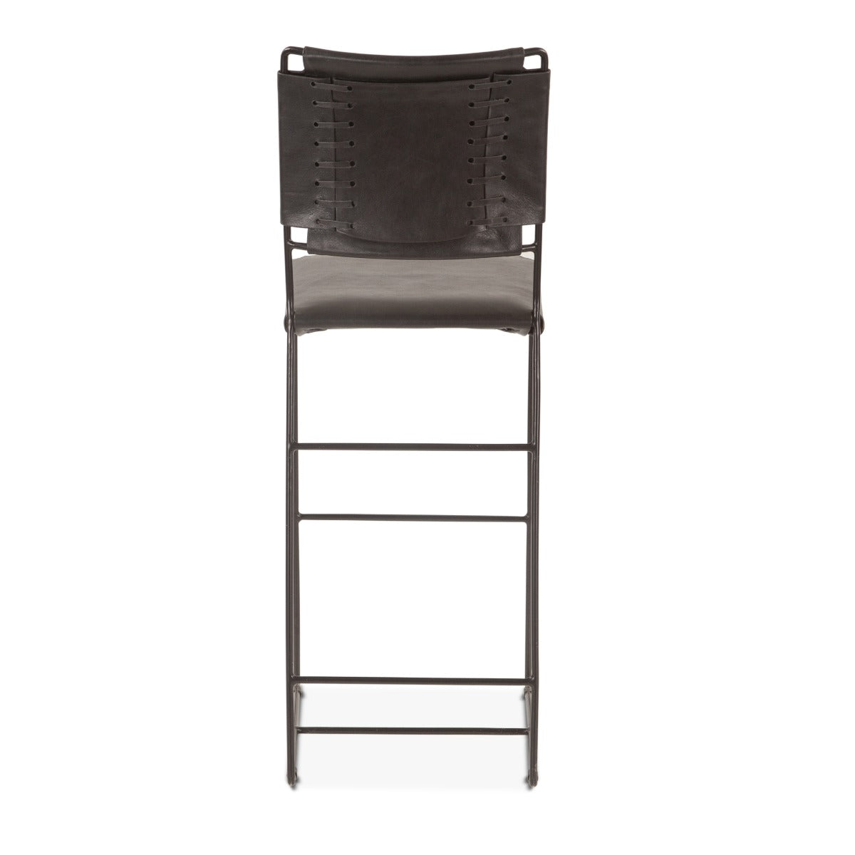 New York 18" Counter Chair in Black Leather and Iron by Home Trends & Design at Eve Furniture