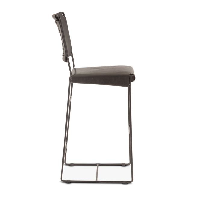 New York 18" Counter Chair in Black Leather and Iron by Home Trends & Design at Eve Furniture