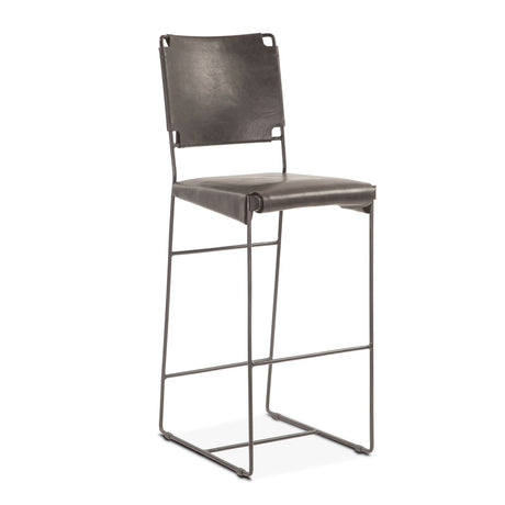 New York 18" Counter Chair in Black Leather and Iron by Home Trends & Design at Eve Furniture