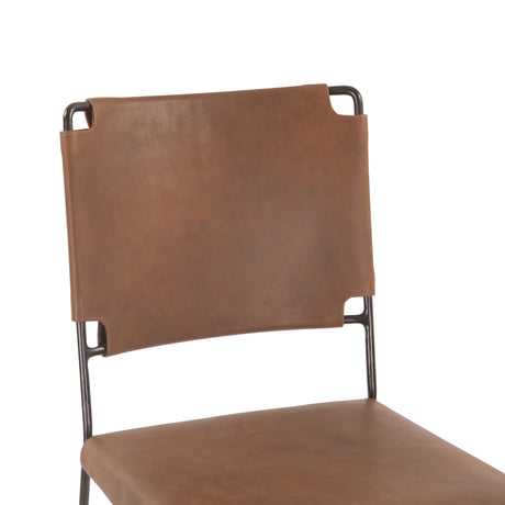 New York 18" Counter Chair in Brown Buffalo Leather and Iron by Home Trends & Design at Eve Furniture