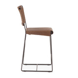 New York 18" Counter Chair in Brown Buffalo Leather and Iron by Home Trends & Design at Eve Furniture