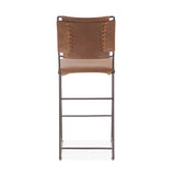 New York 18" Counter Chair in Brown Buffalo Leather and Iron by Home Trends & Design at Eve Furniture