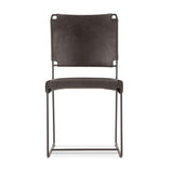 New York 18" Dining Chair in Black Buffalo Leather and Iron, Set of 2 by Home Trends & Design at Eve Furniture