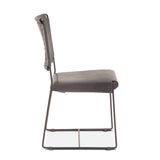 New York 18" Dining Chair in Black Buffalo Leather and Iron, Set of 2 by Home Trends & Design at Eve Furniture