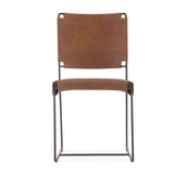 New York 18" Dining Chair in Brown Buffalo Leather and Iron by Home Trends & Design at Eve Furniture
