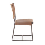 New York 18" Dining Chair in Brown Buffalo Leather and Iron by Home Trends & Design at Eve Furniture