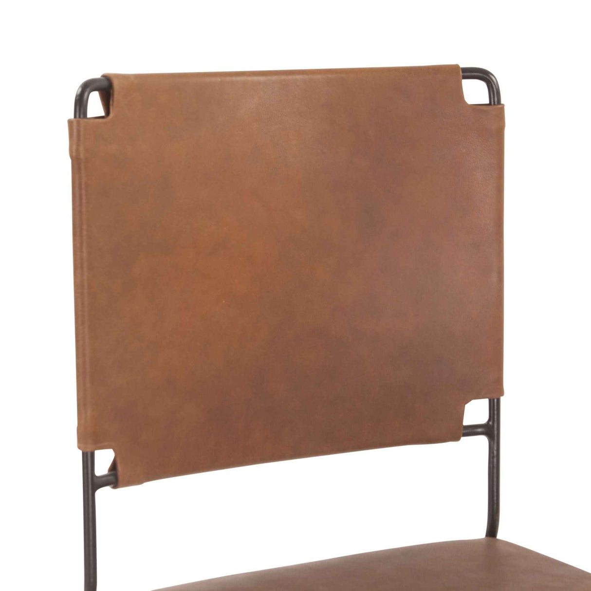 New York 18" Dining Chair in Brown Buffalo Leather and Iron by Home Trends & Design at Eve Furniture