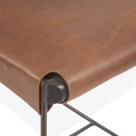 New York 18" Dining Chair in Brown Buffalo Leather and Iron by Home Trends & Design at Eve Furniture