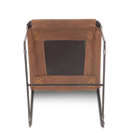 New York 18" Dining Chair in Brown Buffalo Leather and Iron by Home Trends & Design at Eve Furniture