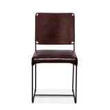 New York 18" Dining Chair in Chocolate Leather and Iron, Set of 2 by Home Trends & Design at Eve Furniture