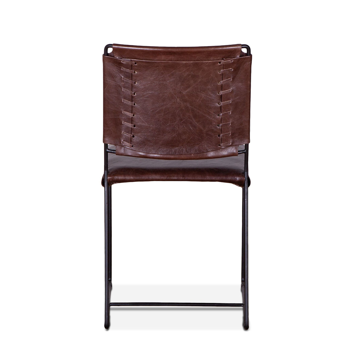 New York 18" Dining Chair in Chocolate Leather and Iron, Set of 2 by Home Trends & Design at Eve Furniture