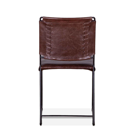 New York 18" Dining Chair in Chocolate Leather and Iron, Set of 2 by Home Trends & Design at Eve Furniture