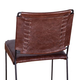New York 18" Dining Chair in Chocolate Leather and Iron, Set of 2 by Home Trends & Design at Eve Furniture