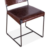 New York 18" Dining Chair in Chocolate Leather and Iron, Set of 2 by Home Trends & Design at Eve Furniture